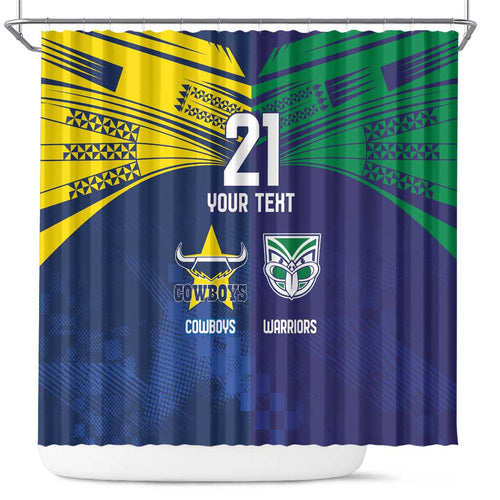 Custom Warriors-Cowboys Shower Curtain Together Sporty Style