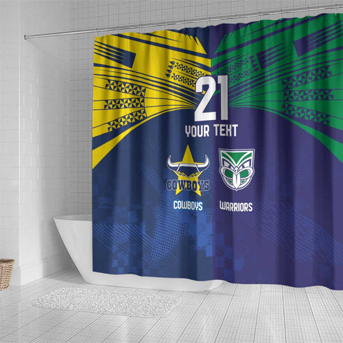 Custom Warriors-Cowboys Shower Curtain Together Sporty Style