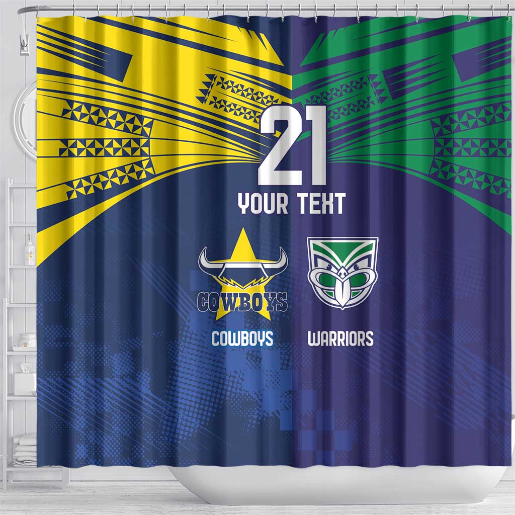 Custom Warriors-Cowboys Shower Curtain Together Sporty Style