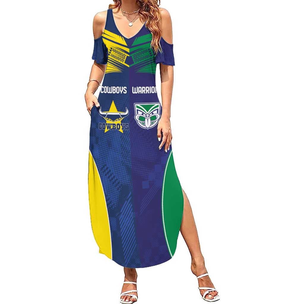 Custom Warriors-Cowboys Summer Maxi Dress Together Sporty Style