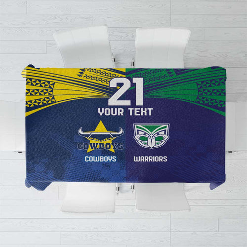 Custom Warriors-Cowboys Tablecloth Together Sporty Style