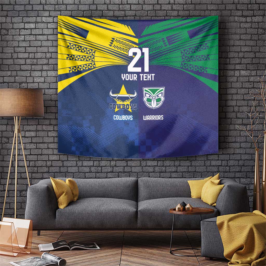 Custom Warriors-Cowboys Tapestry Together Sporty Style