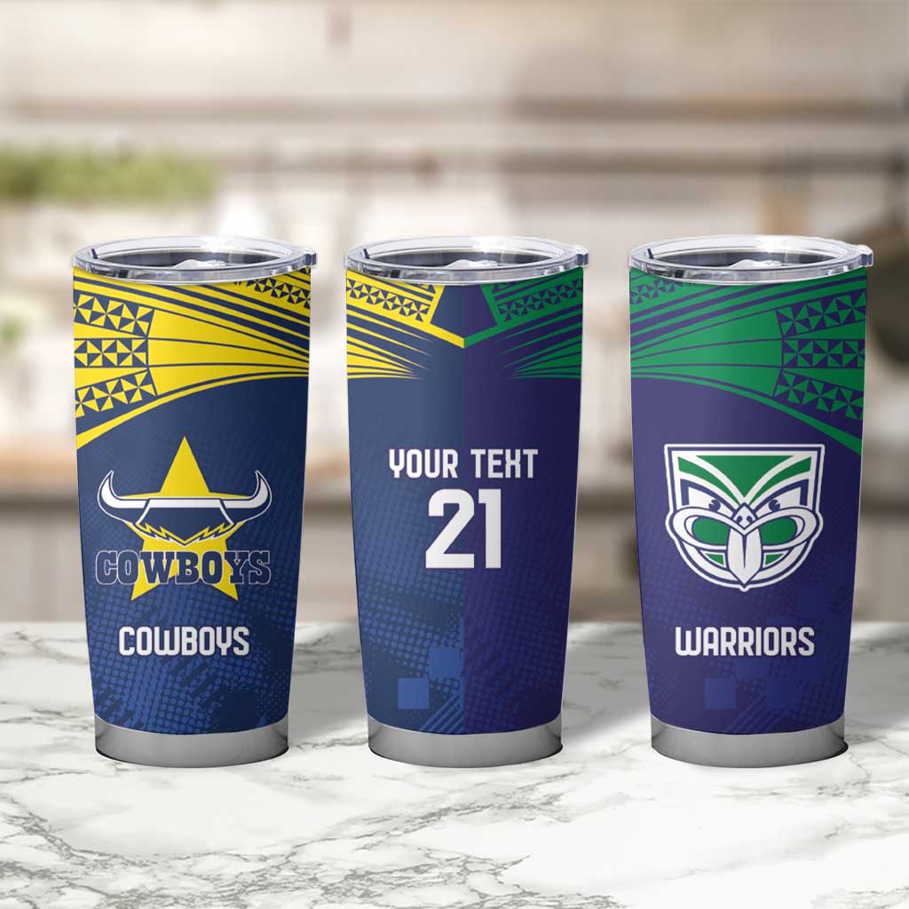 Custom Warriors-Cowboys Tumbler Cup Together Sporty Style