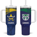 Custom Warriors-Cowboys Tumbler With Handle Together Sporty Style