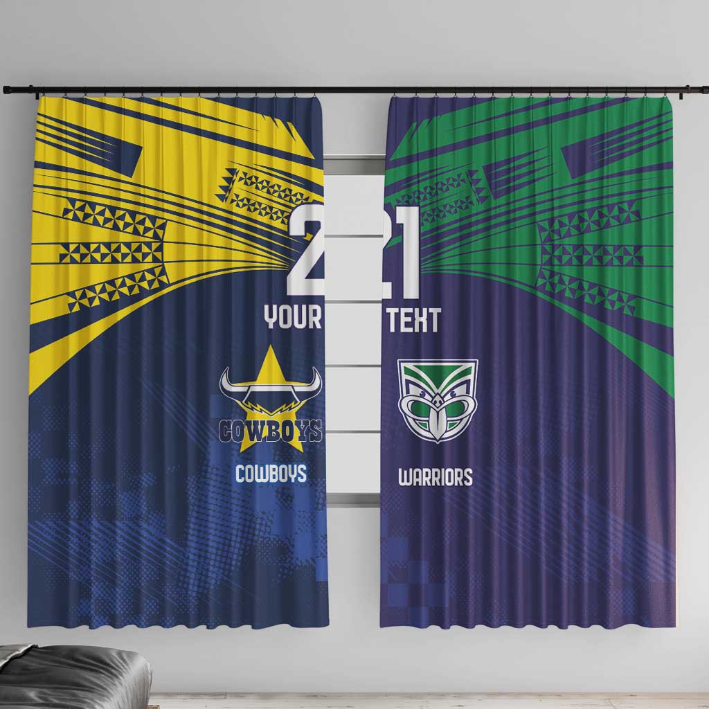 Custom Warriors-Cowboys Window Curtain Together Sporty Style