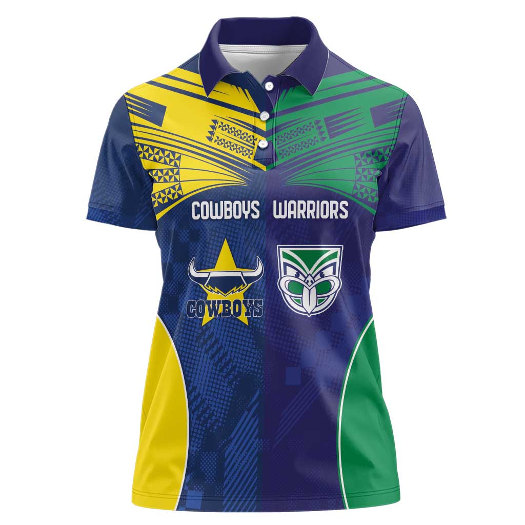 Custom Warriors-Cowboys Women Polo Shirt Together Sporty Style