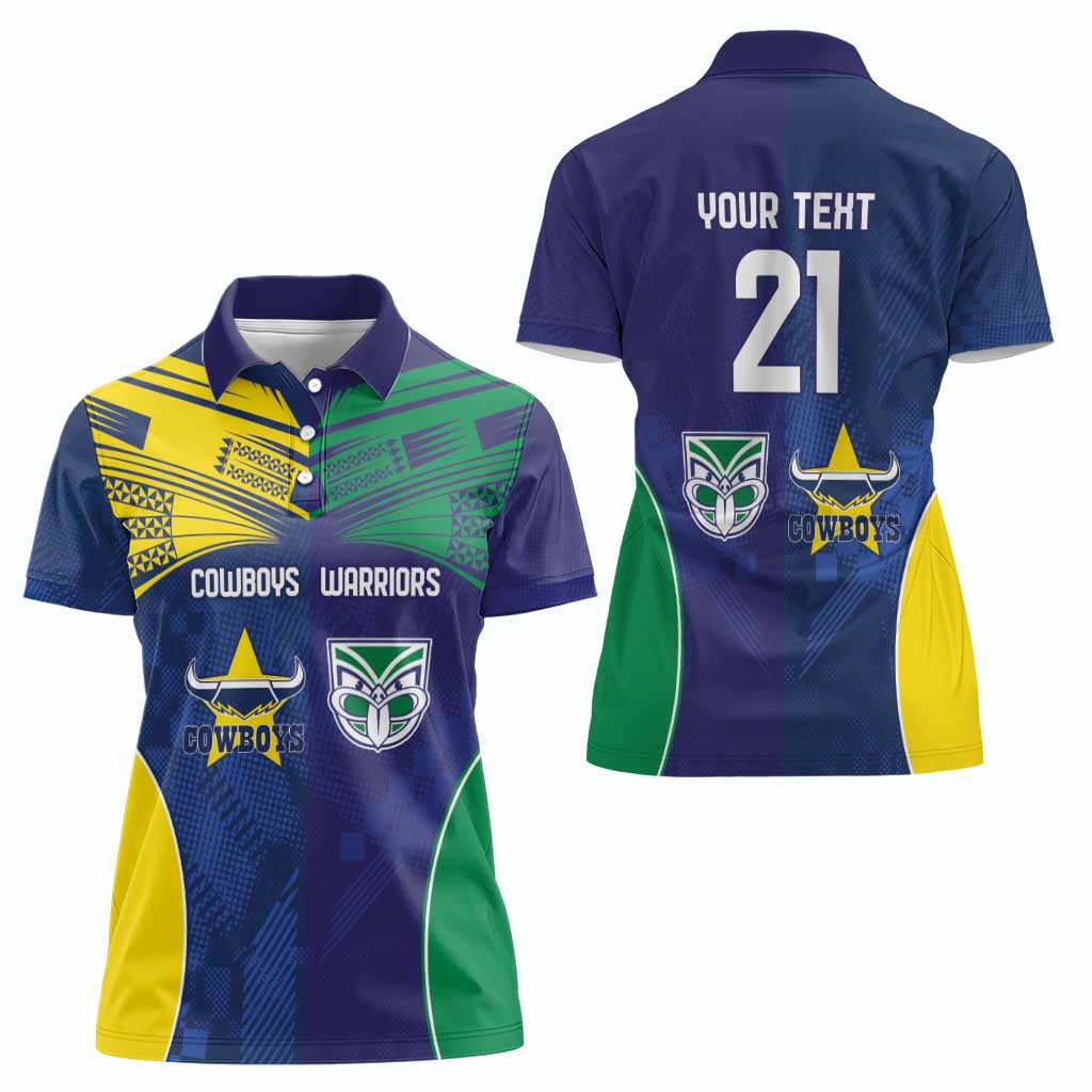 Custom Warriors-Cowboys Women Polo Shirt Together Sporty Style