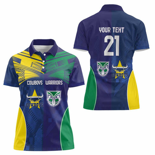 Custom Warriors-Cowboys Women Polo Shirt Together Sporty Style