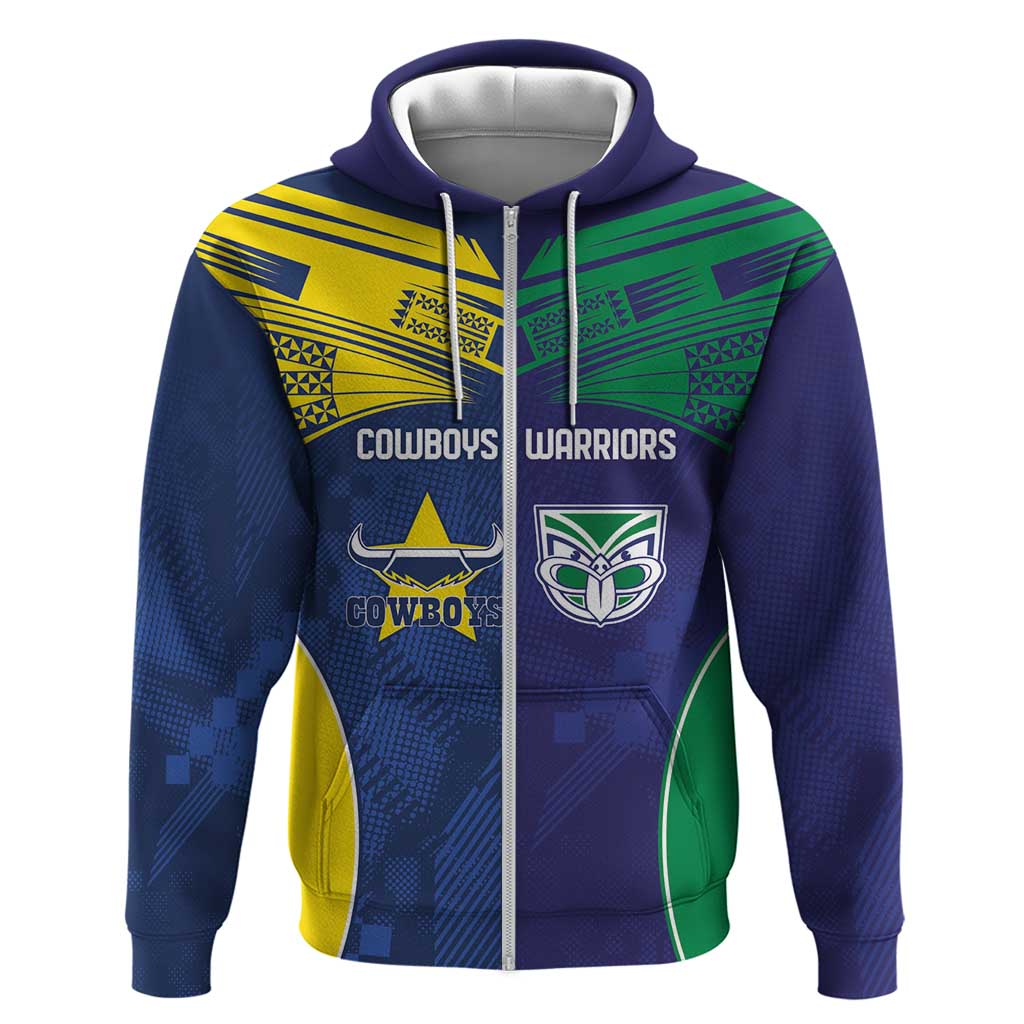 Custom Warriors-Cowboys Zip Hoodie Together Sporty Style