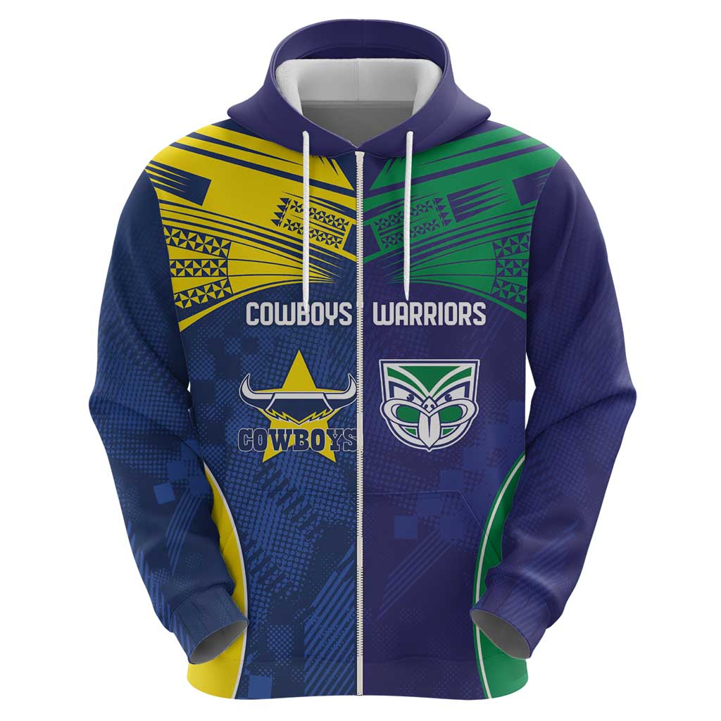 Custom Warriors-Cowboys Zip Hoodie Together Sporty Style