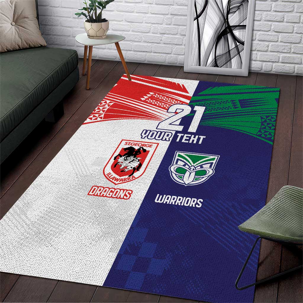 Custom Warriors-Dragons Area Rug Together Sporty Style