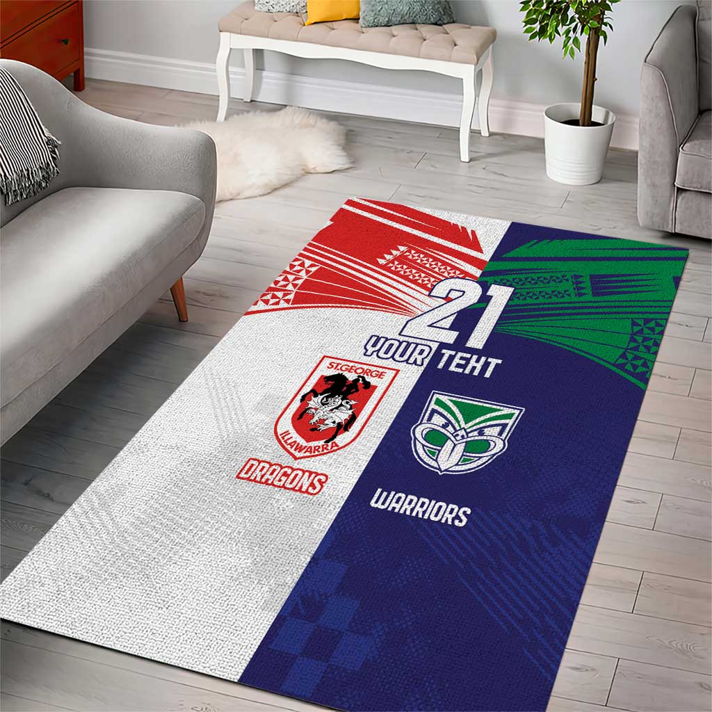 Custom Warriors-Dragons Area Rug Together Sporty Style