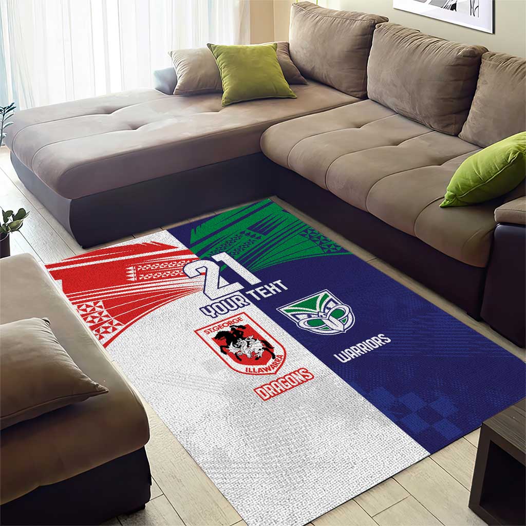 Custom Warriors-Dragons Area Rug Together Sporty Style