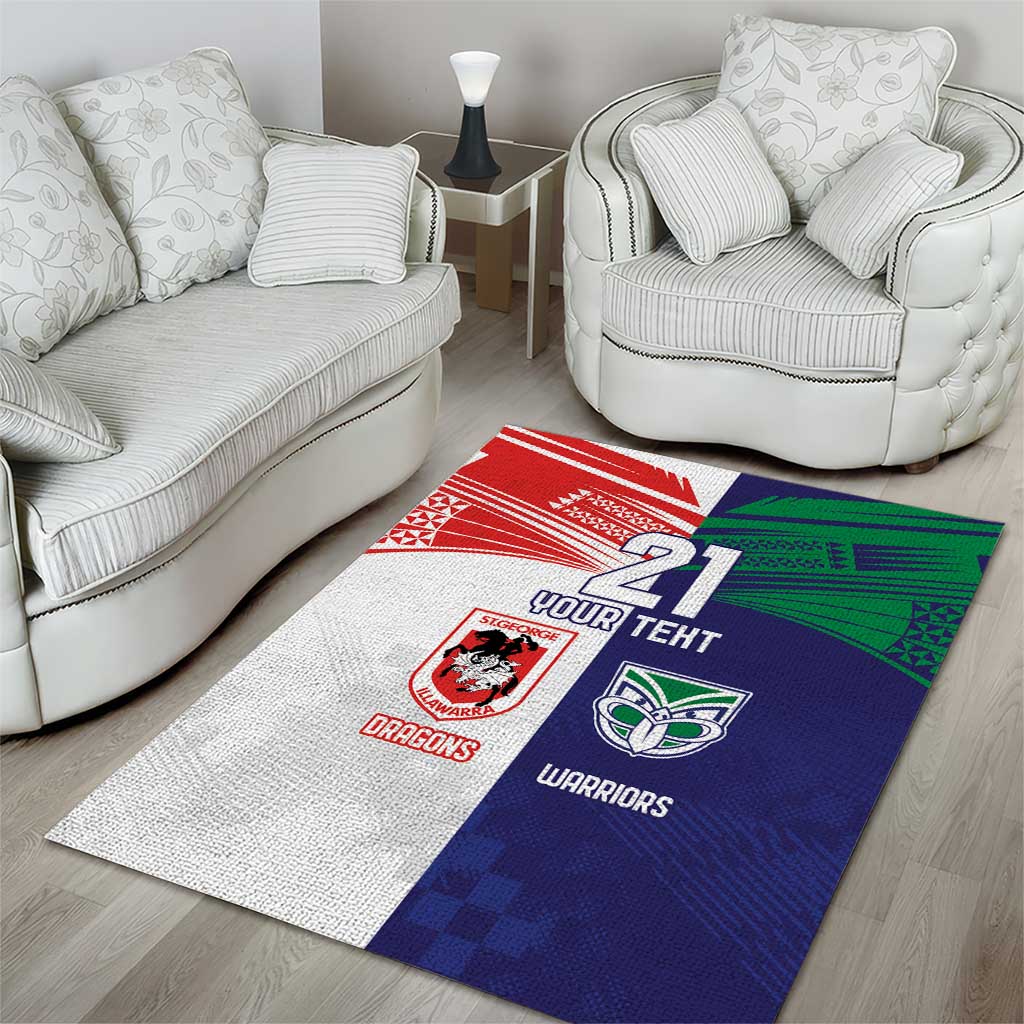 Custom Warriors-Dragons Area Rug Together Sporty Style