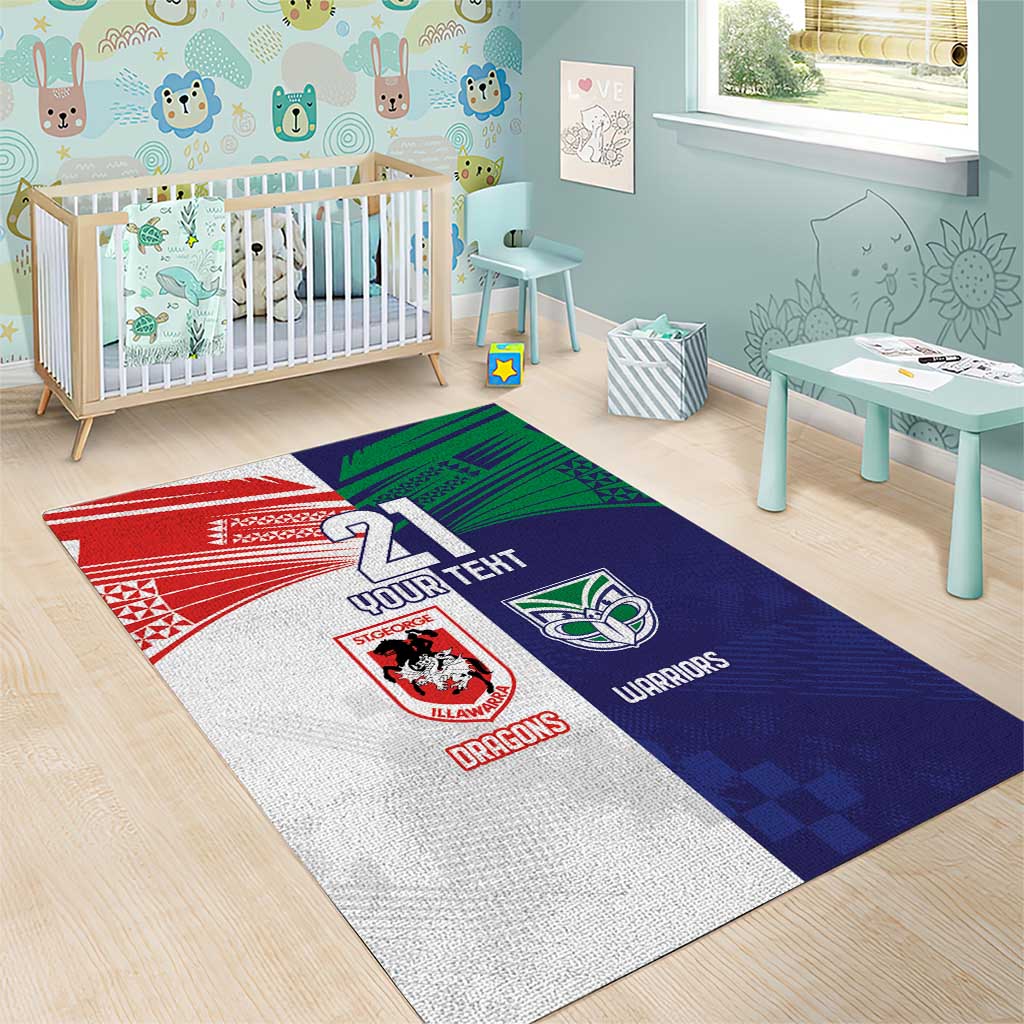 Custom Warriors-Dragons Area Rug Together Sporty Style
