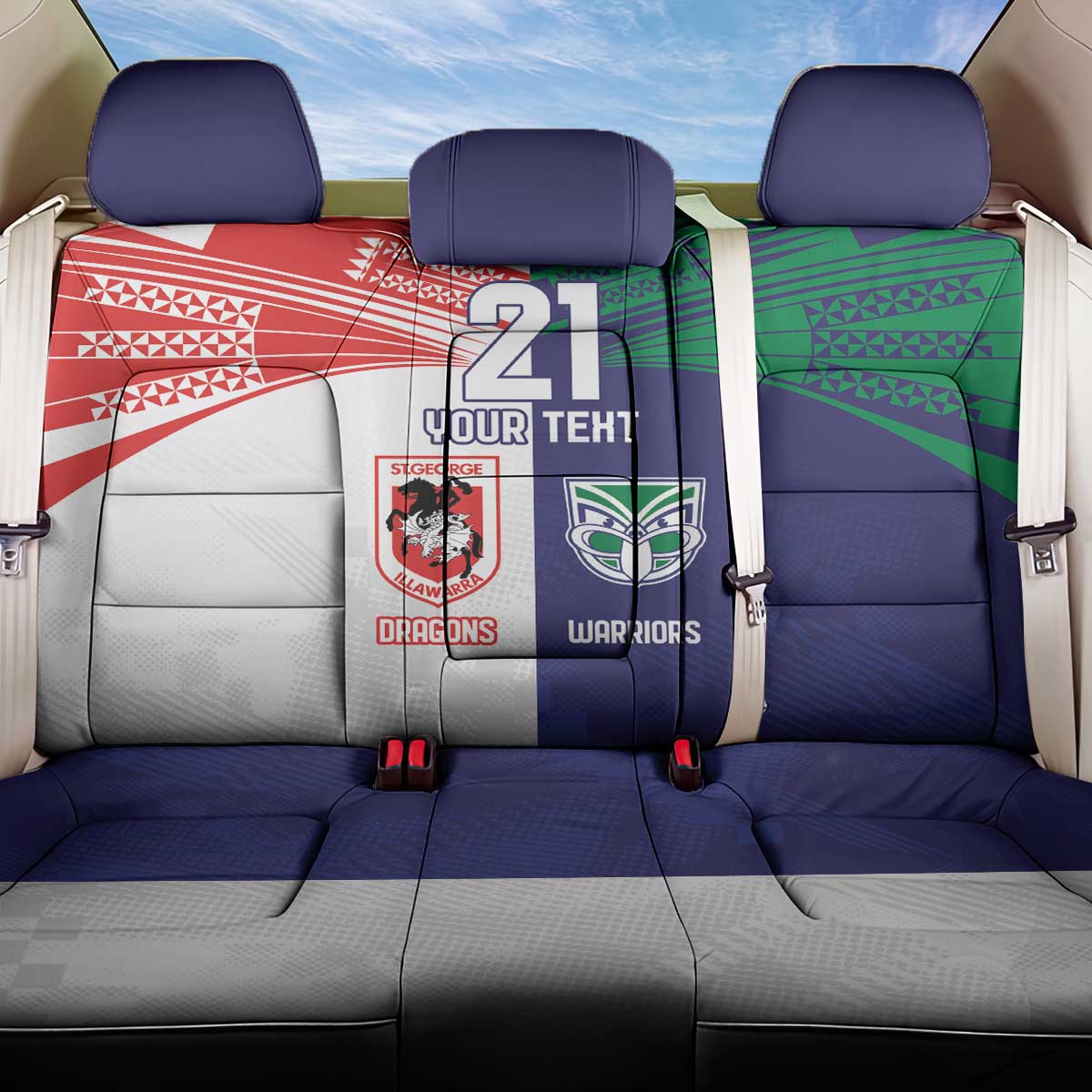 Custom Warriors-Dragons Back Car Seat Cover Together Sporty Style