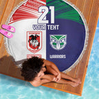 Custom Warriors-Dragons Beach Blanket Together Sporty Style