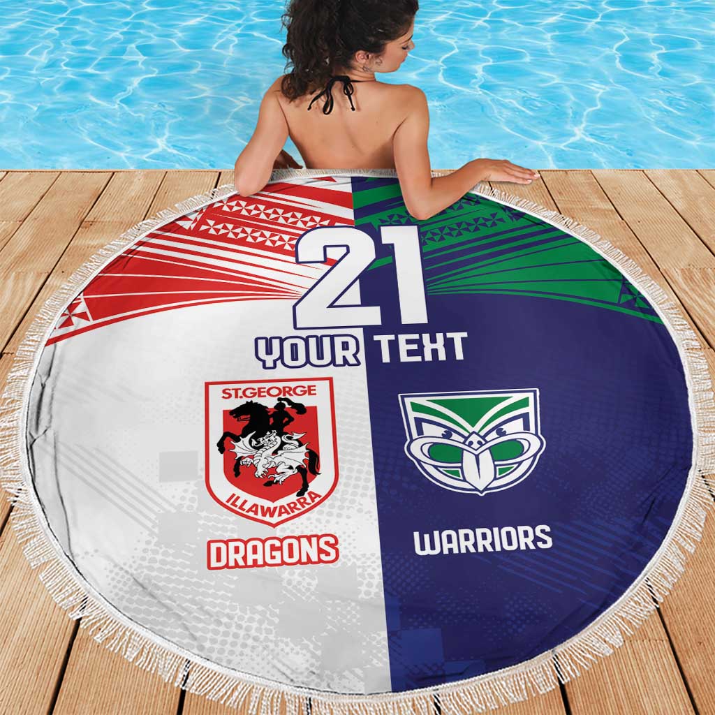 Custom Warriors-Dragons Beach Blanket Together Sporty Style