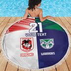 Custom Warriors-Dragons Beach Blanket Together Sporty Style