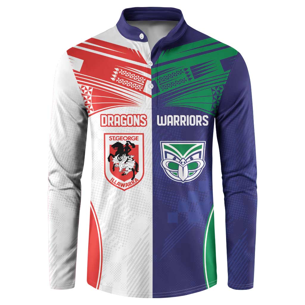 Custom Warriors-Dragons Button Sweatshirt Together Sporty Style