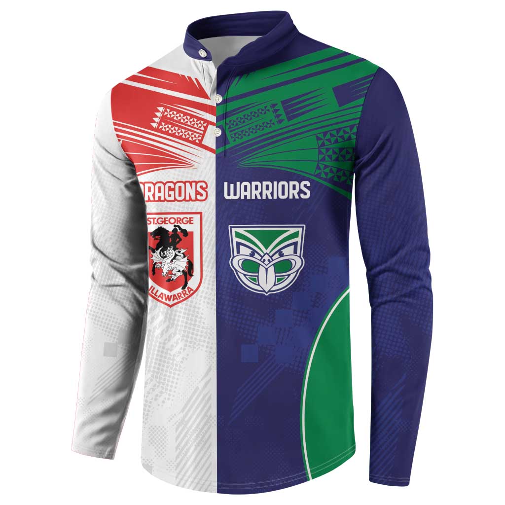 Custom Warriors-Dragons Button Sweatshirt Together Sporty Style