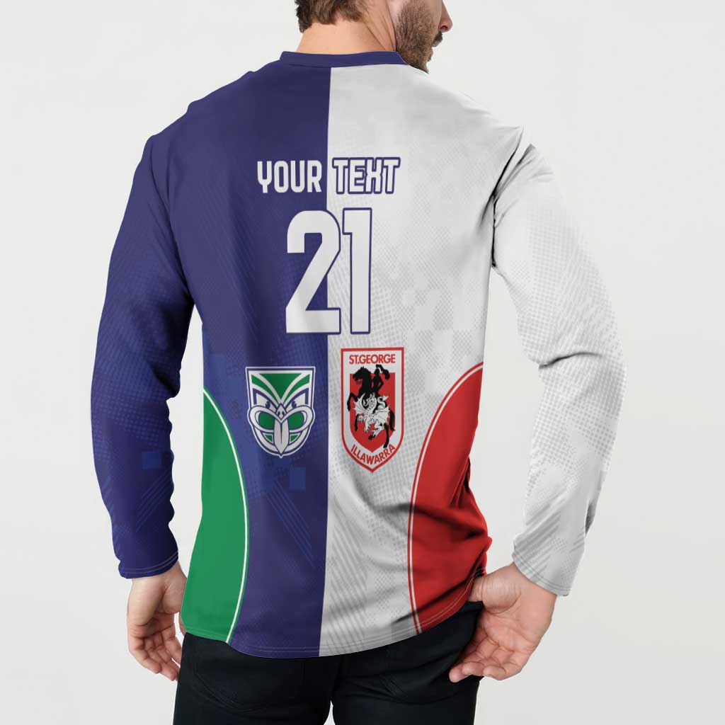 Custom Warriors-Dragons Button Sweatshirt Together Sporty Style