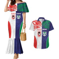 Custom Warriors-Dragons Couples Matching Mermaid Dress and Hawaiian Shirt Together Sporty Style
