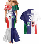 Custom Warriors-Dragons Couples Matching Mermaid Dress and Hawaiian Shirt Together Sporty Style