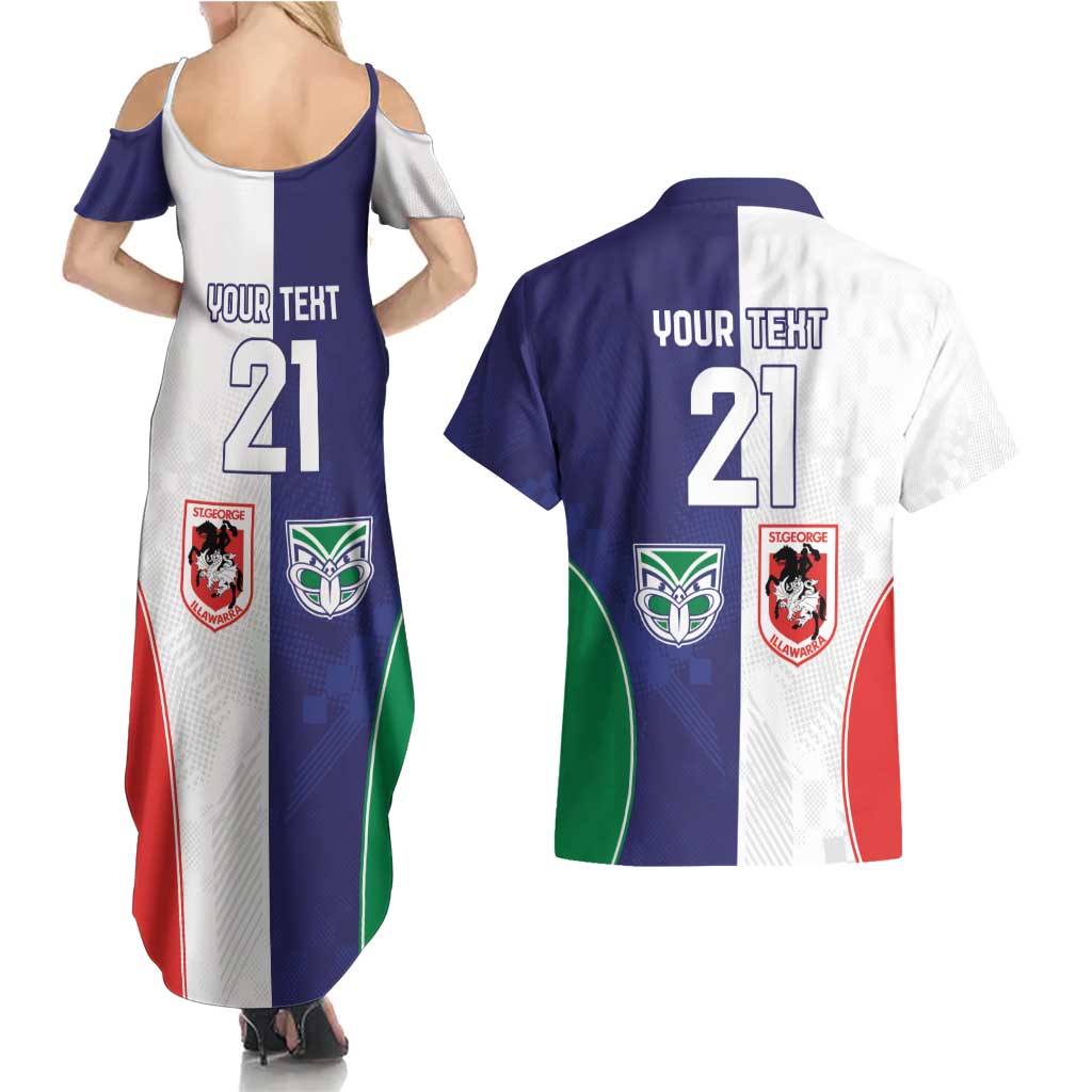 Custom Warriors-Dragons Couples Matching Summer Maxi Dress and Hawaiian Shirt Together Sporty Style