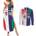Custom Warriors-Dragons Couples Matching Summer Maxi Dress and Long Sleeve Button Shirt Together Sporty Style