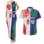 Custom Warriors-Dragons Couples Matching Tank Maxi Dress and Hawaiian Shirt Together Sporty Style