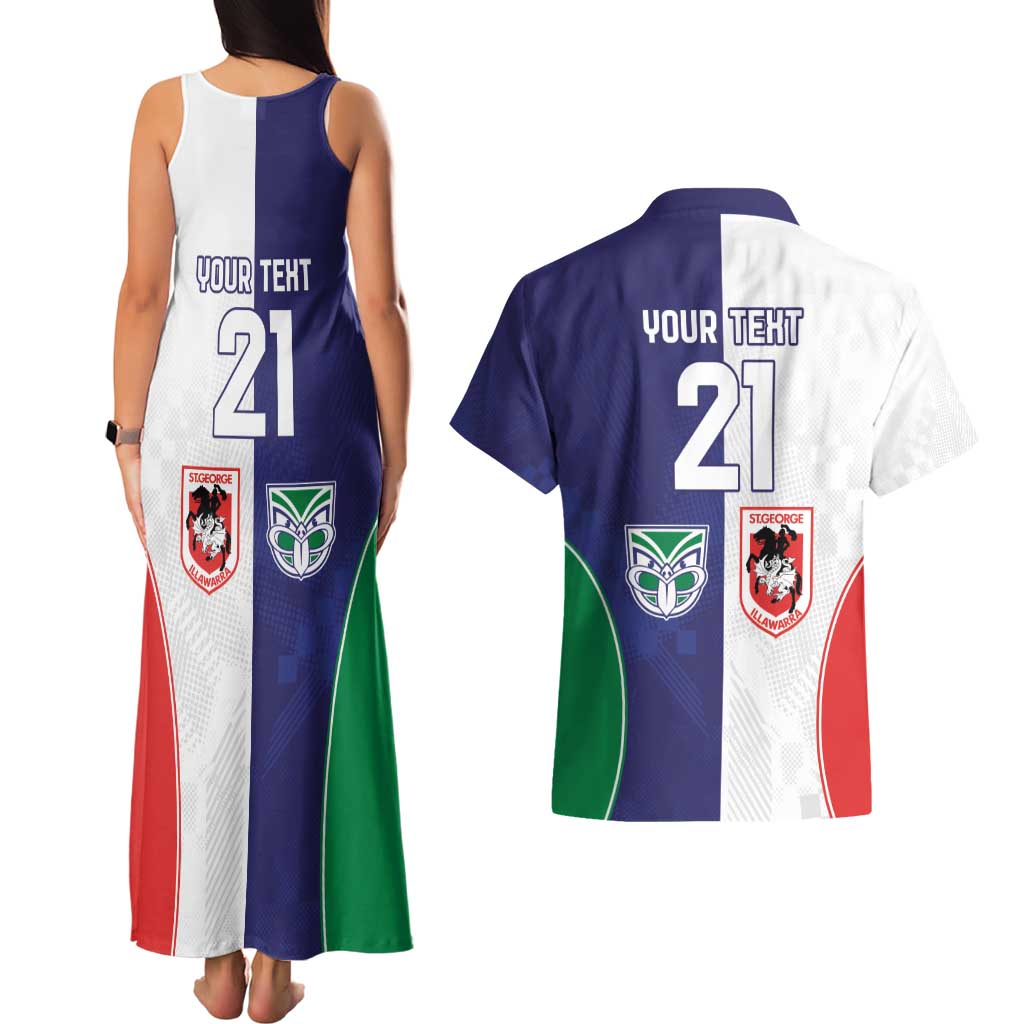 Custom Warriors-Dragons Couples Matching Tank Maxi Dress and Hawaiian Shirt Together Sporty Style