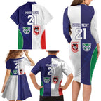 Custom Warriors-Dragons Family Matching Long Sleeve Bodycon Dress and Hawaiian Shirt Together Sporty Style