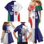 Custom Warriors-Dragons Family Matching Mermaid Dress and Hawaiian Shirt Together Sporty Style