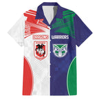 Custom Warriors-Dragons Family Matching Off The Shoulder Long Sleeve Dress and Hawaiian Shirt Together Sporty Style