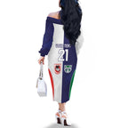 Custom Warriors-Dragons Family Matching Off The Shoulder Long Sleeve Dress and Hawaiian Shirt Together Sporty Style
