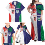 Custom Warriors-Dragons Family Matching Off Shoulder Maxi Dress and Hawaiian Shirt Together Sporty Style