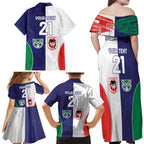 Custom Warriors-Dragons Family Matching Off Shoulder Maxi Dress and Hawaiian Shirt Together Sporty Style