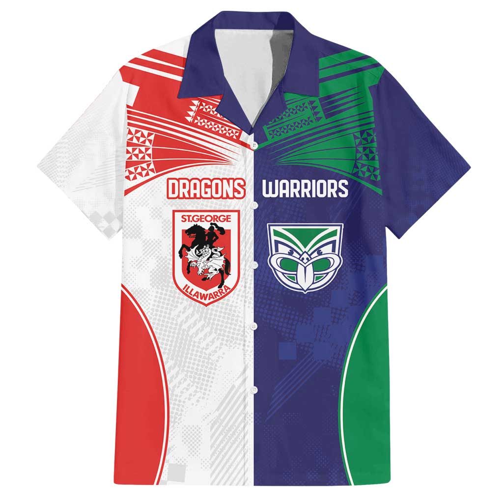 Custom Warriors-Dragons Family Matching Off Shoulder Maxi Dress and Hawaiian Shirt Together Sporty Style