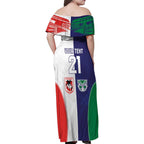 Custom Warriors-Dragons Family Matching Off Shoulder Maxi Dress and Hawaiian Shirt Together Sporty Style