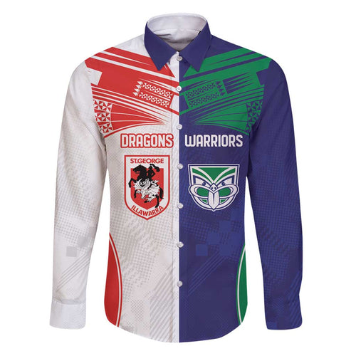 Custom Warriors-Dragons Family Matching Puletasi and Hawaiian Shirt Together Sporty Style