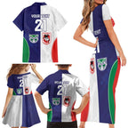 Custom Warriors-Dragons Family Matching Short Sleeve Bodycon Dress and Hawaiian Shirt Together Sporty Style