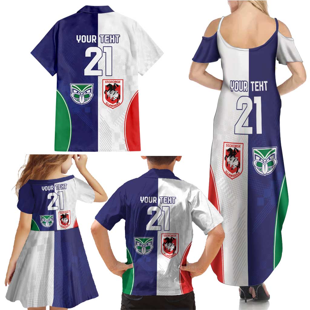 Custom Warriors-Dragons Family Matching Summer Maxi Dress and Hawaiian Shirt Together Sporty Style