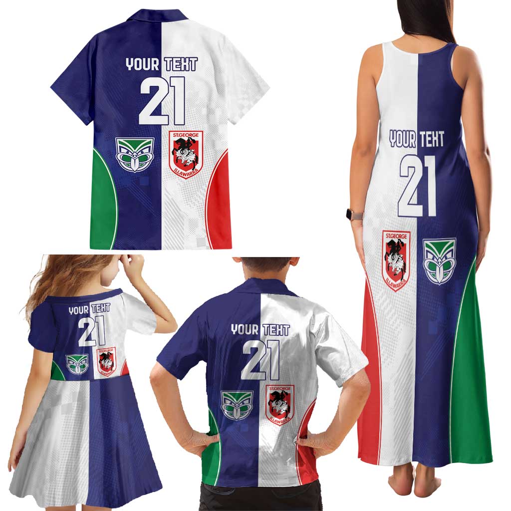 Custom Warriors-Dragons Family Matching Tank Maxi Dress and Hawaiian Shirt Together Sporty Style