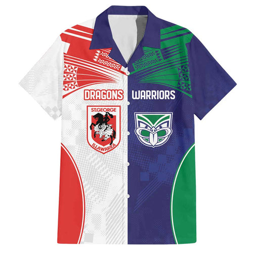 Custom Warriors-Dragons Hawaiian Shirt Together Sporty Style