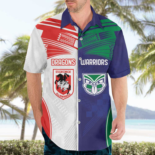 Custom Warriors-Dragons Hawaiian Shirt Together Sporty Style