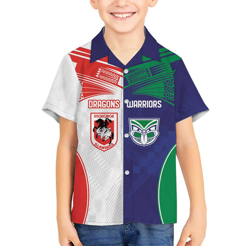 Custom Warriors-Dragons Hawaiian Shirt Together Sporty Style