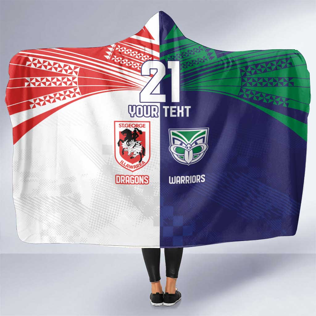 Custom Warriors-Dragons Hooded Blanket Together Sporty Style