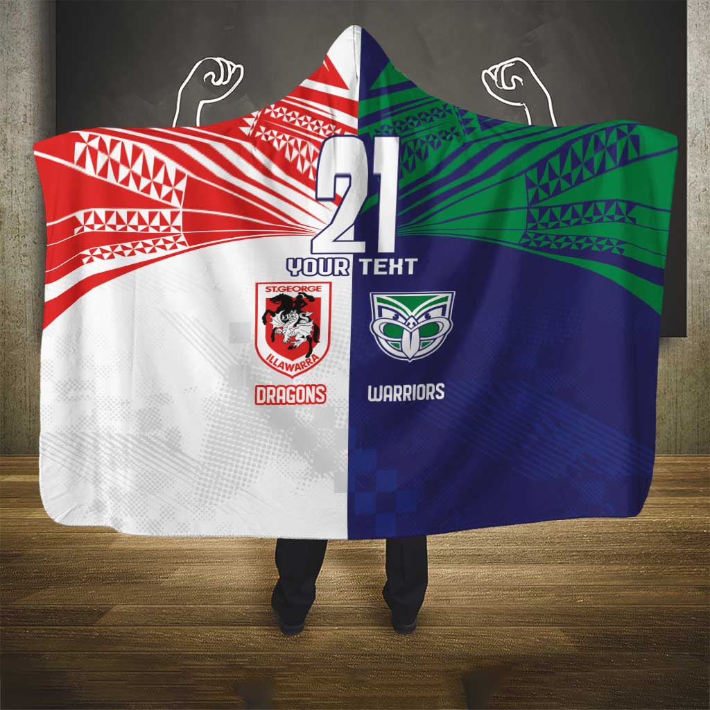 Custom Warriors-Dragons Hooded Blanket Together Sporty Style