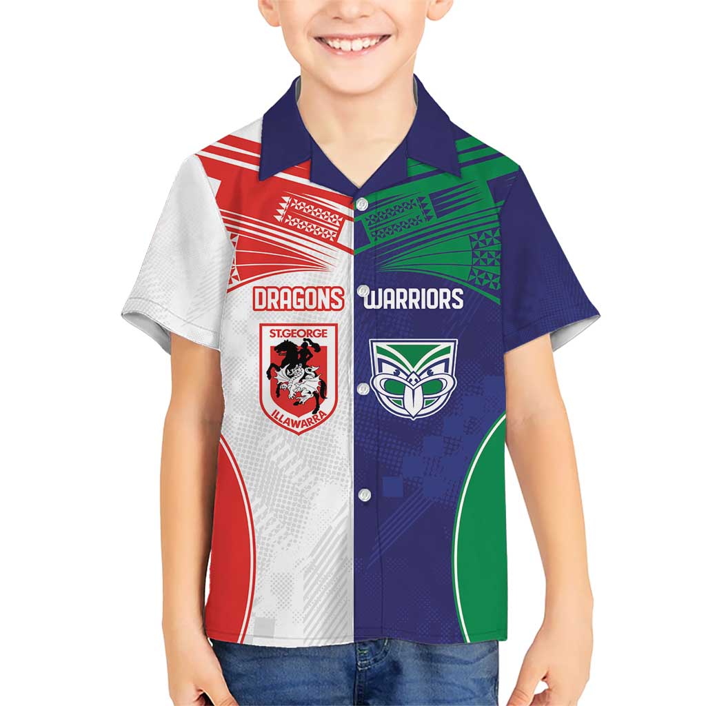 Custom Warriors-Dragons Kid Hawaiian Shirt Together Sporty Style